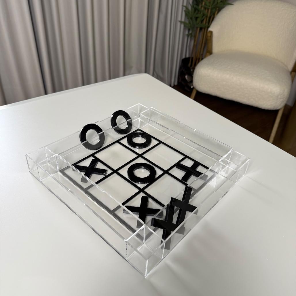لعبة ايكس او شفافة – أكريليك شفاف ومربعات سودة