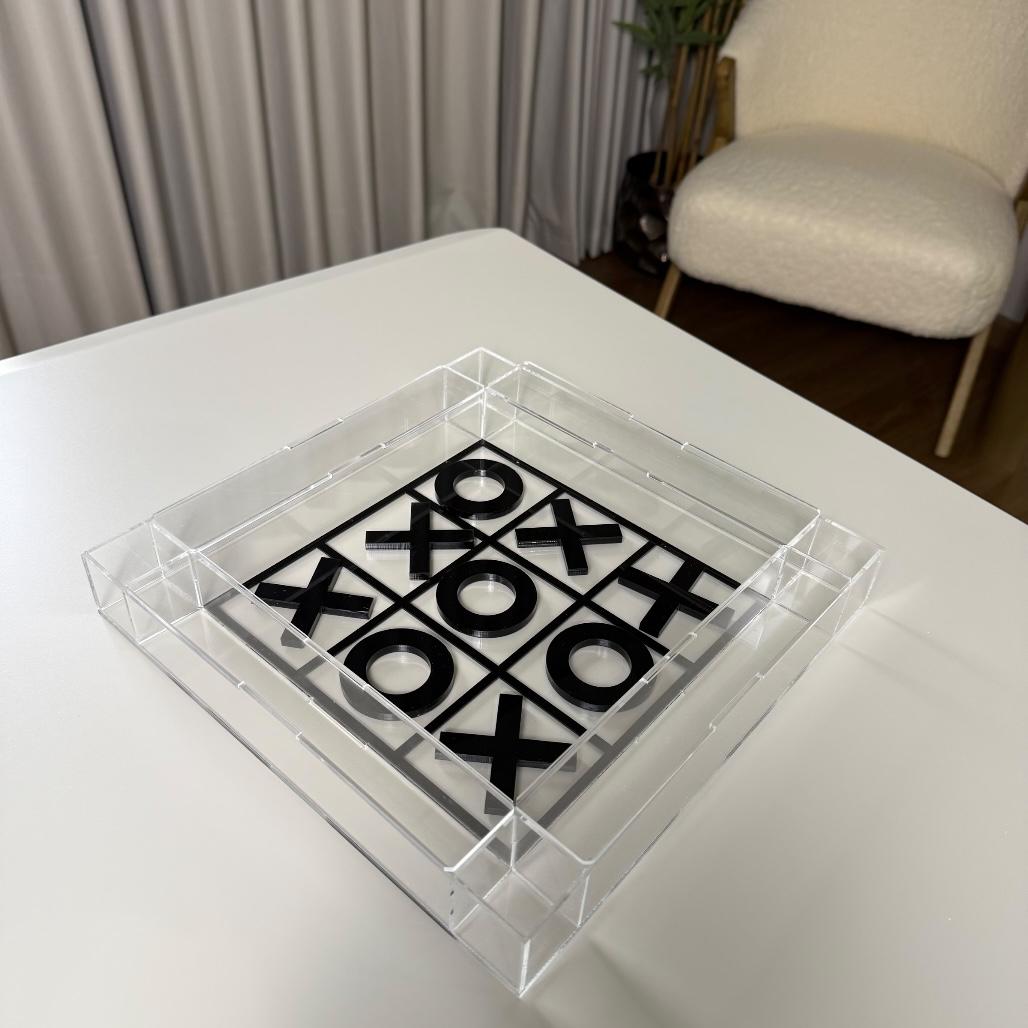 لعبة ايكس او شفافة – أكريليك شفاف ومربعات سودة