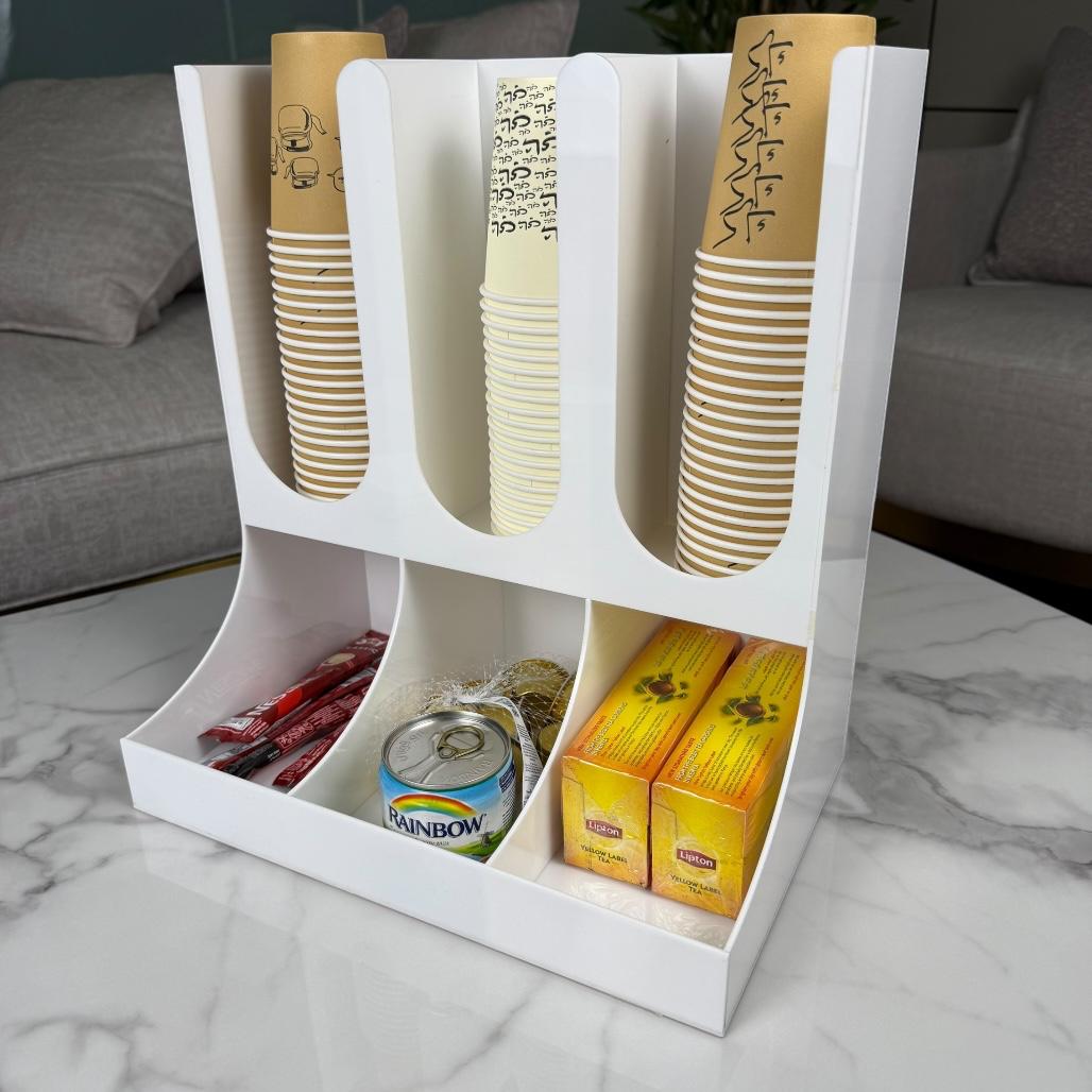 حامل أكواب ثلاثي – مع مساحة تخزين