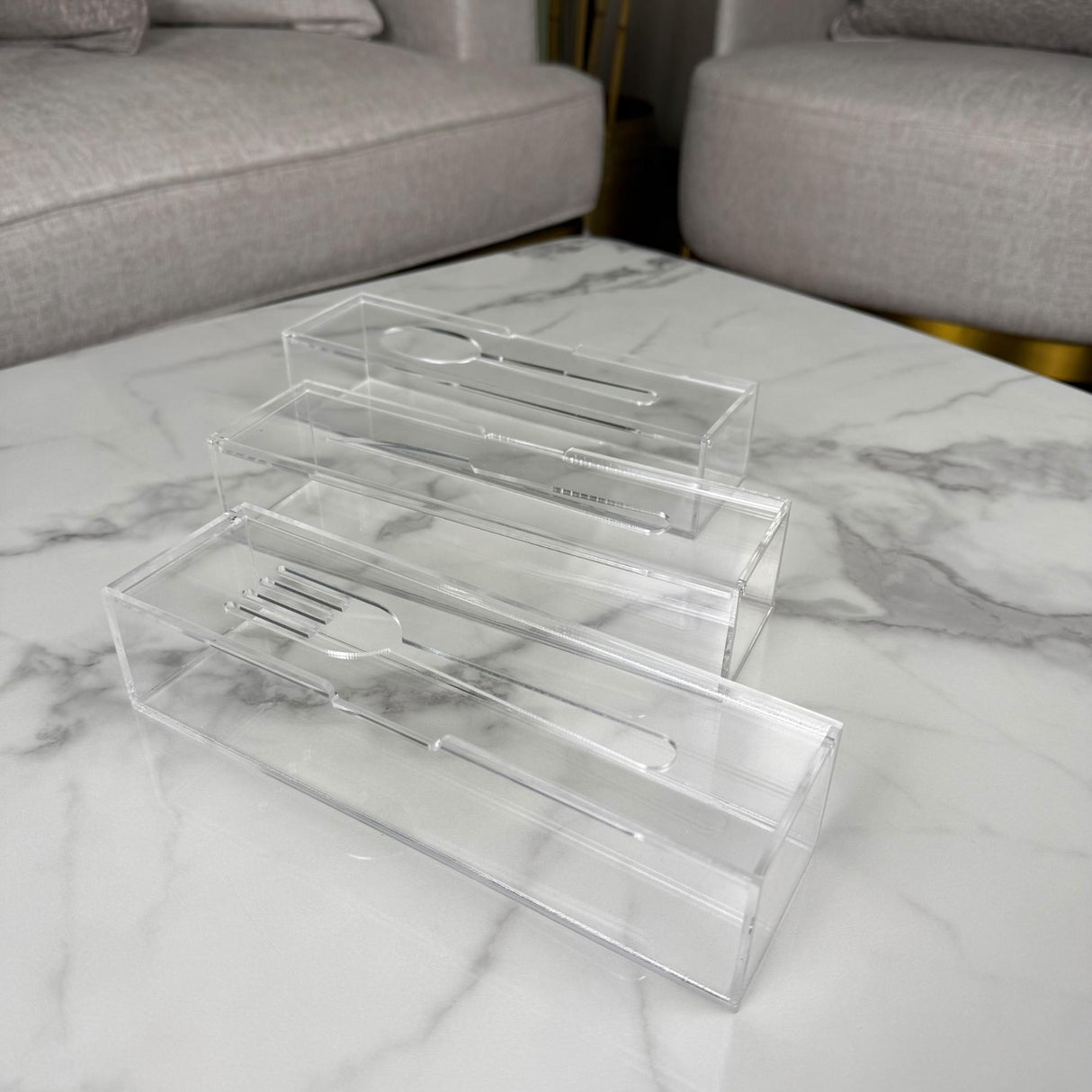 منظّم أدوات السفرة شفاف| اختيار حسب النوع