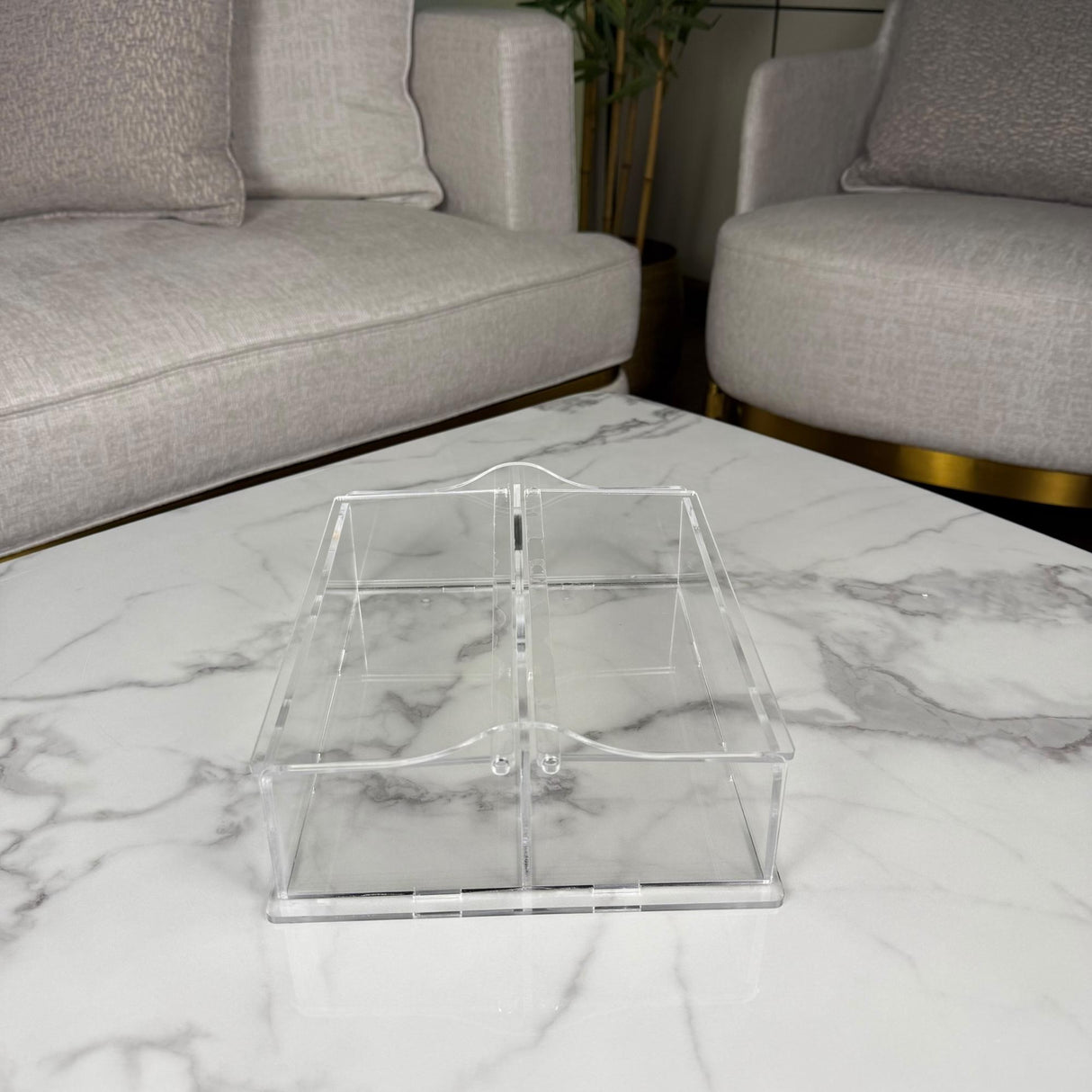 منظّم أدوات السفرة المزدوج | تصميم شفاف عملي