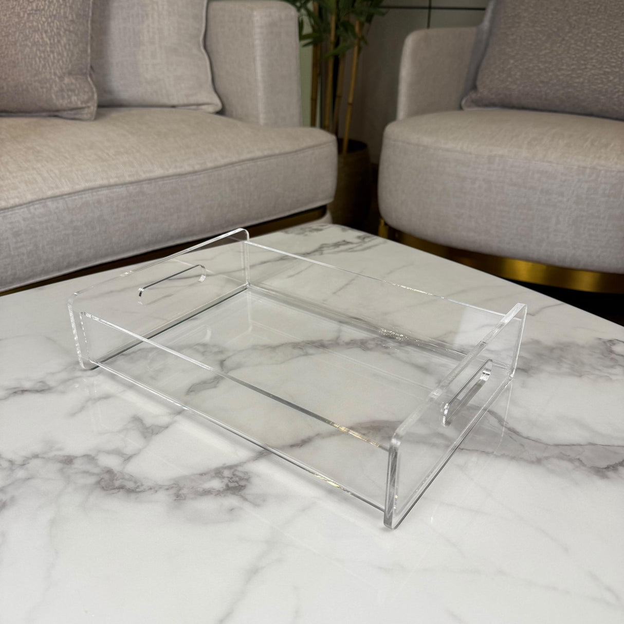 صينية فاخرة بالأكريليك السميك – تصميم جانبي معزز