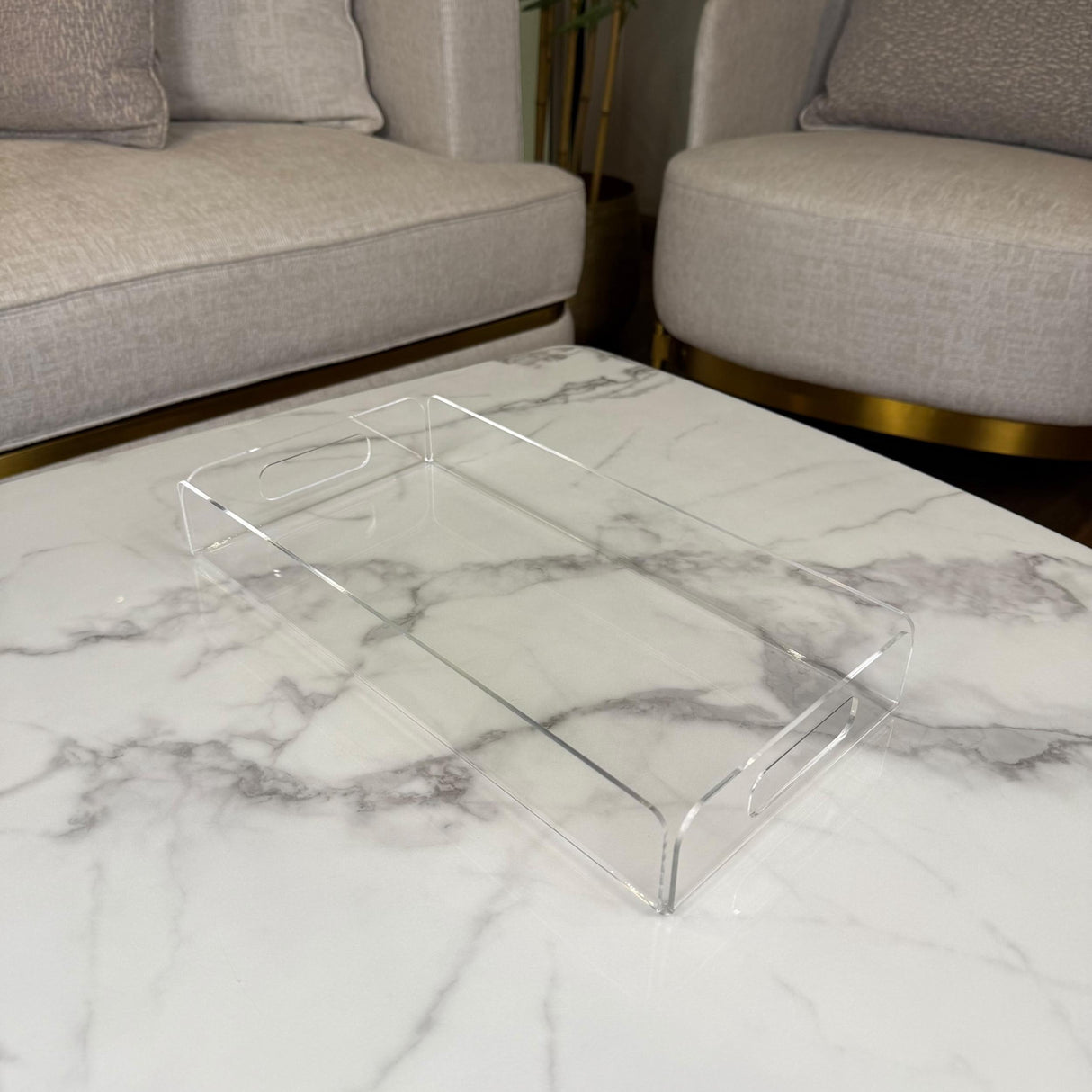 صينية أكريليك شفافة فاخرة – 3 أحجام