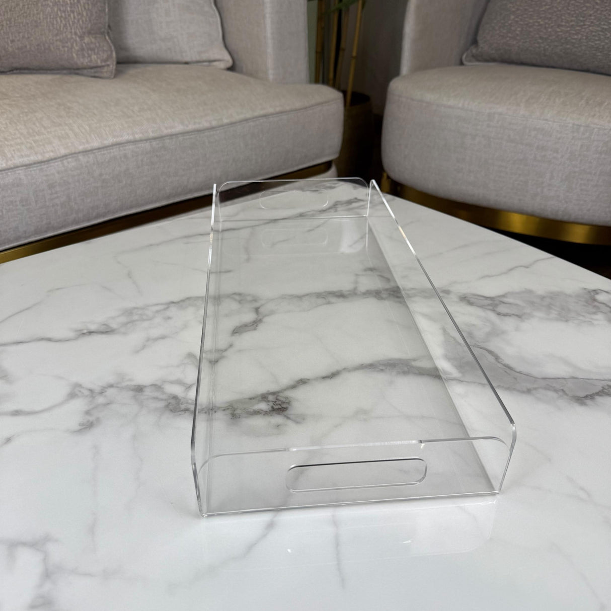 صينية أكريليك شفافة فاخرة – 3 أحجام