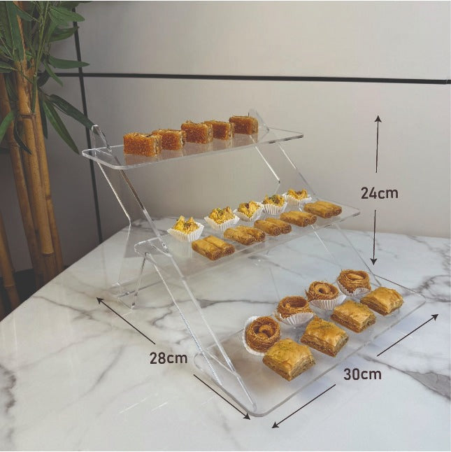 ستاند تقديم 3 طبقات من الأكريليك الشفاف