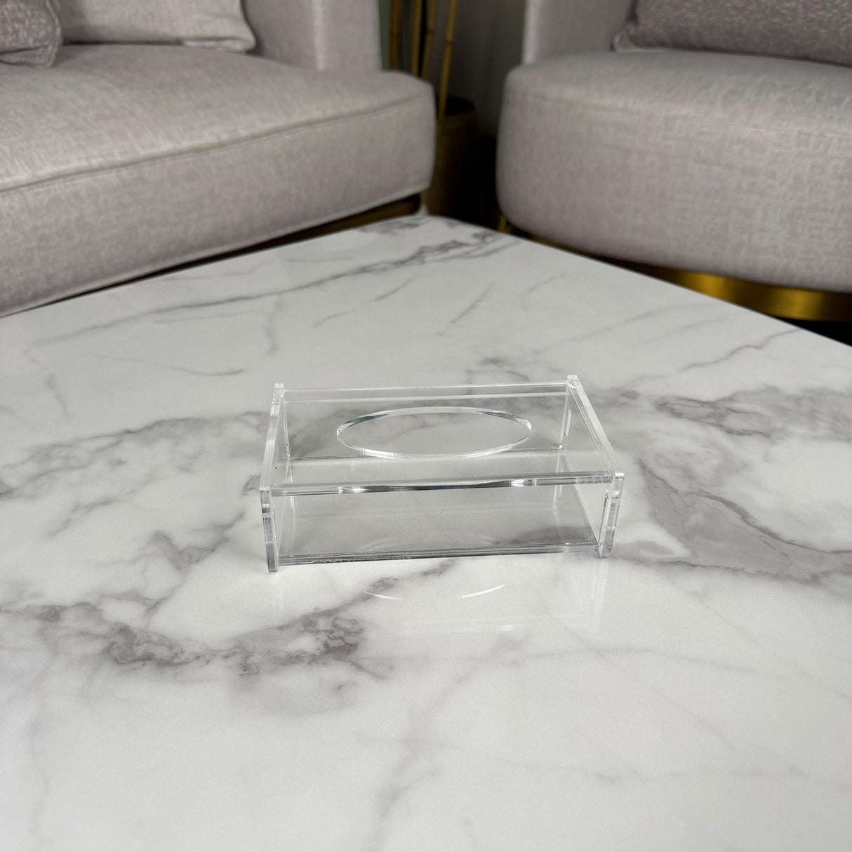 علبة مناديل أكريليك شفافة – متوفرة بثلاثة أحجام