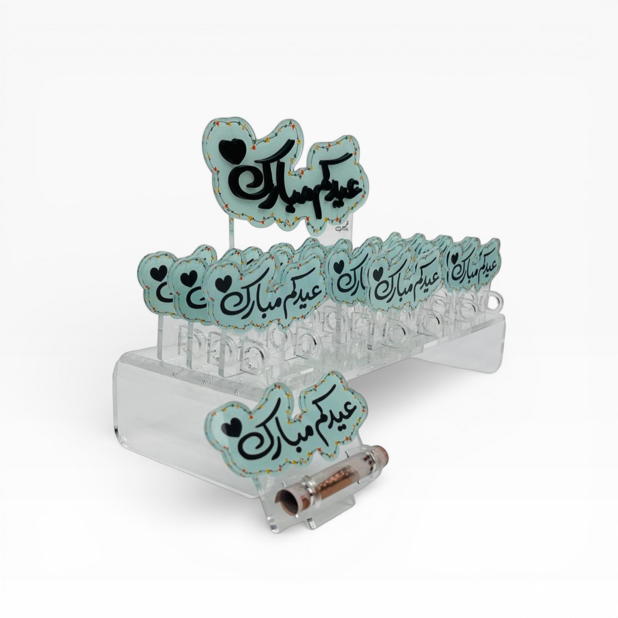 استاند توزيعات العيدية الأكريليك "عيدكم مبارك" (12 قطعة)