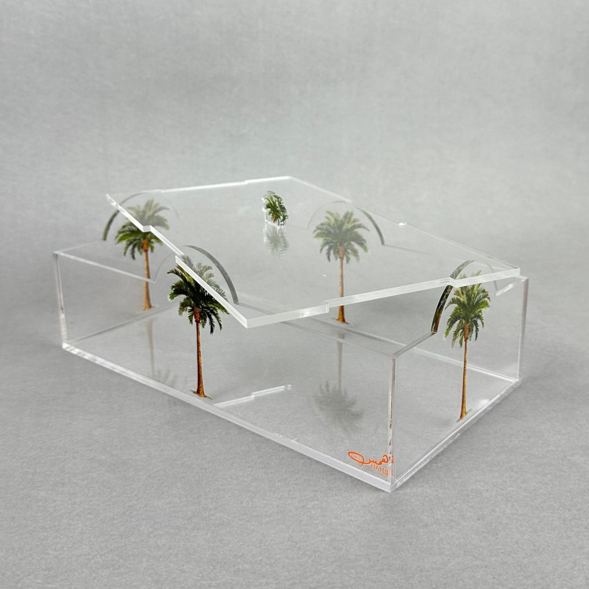 بوكس أكريليك بتصميم النخيل