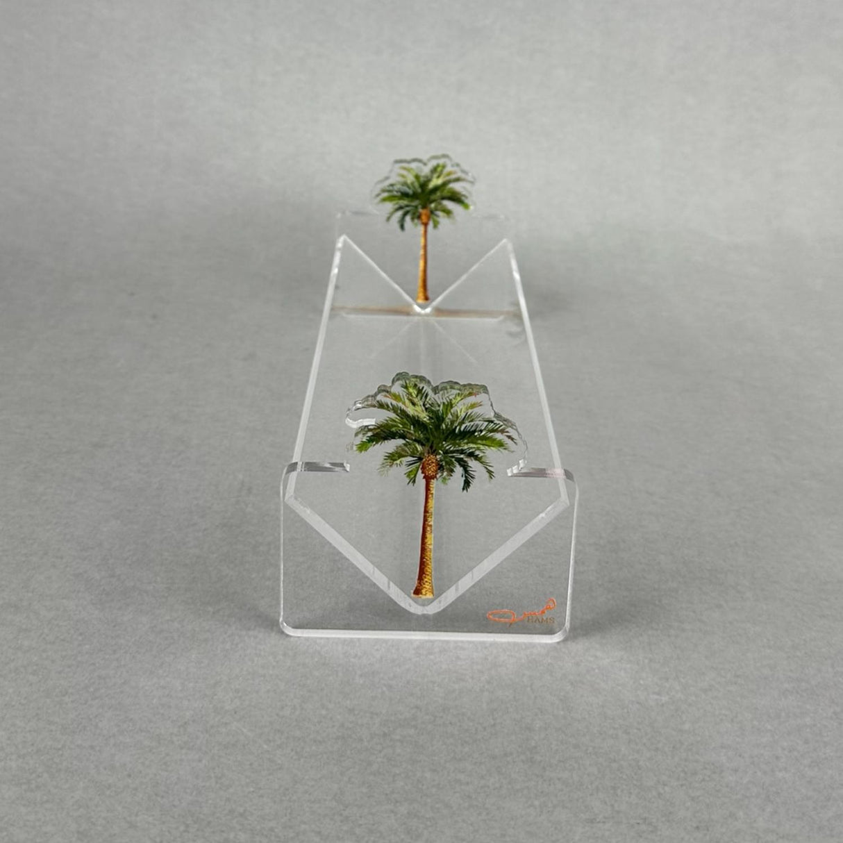 ستاند أكريليك لحمل فناجين القهوة – تصميم النخيل الفاخر