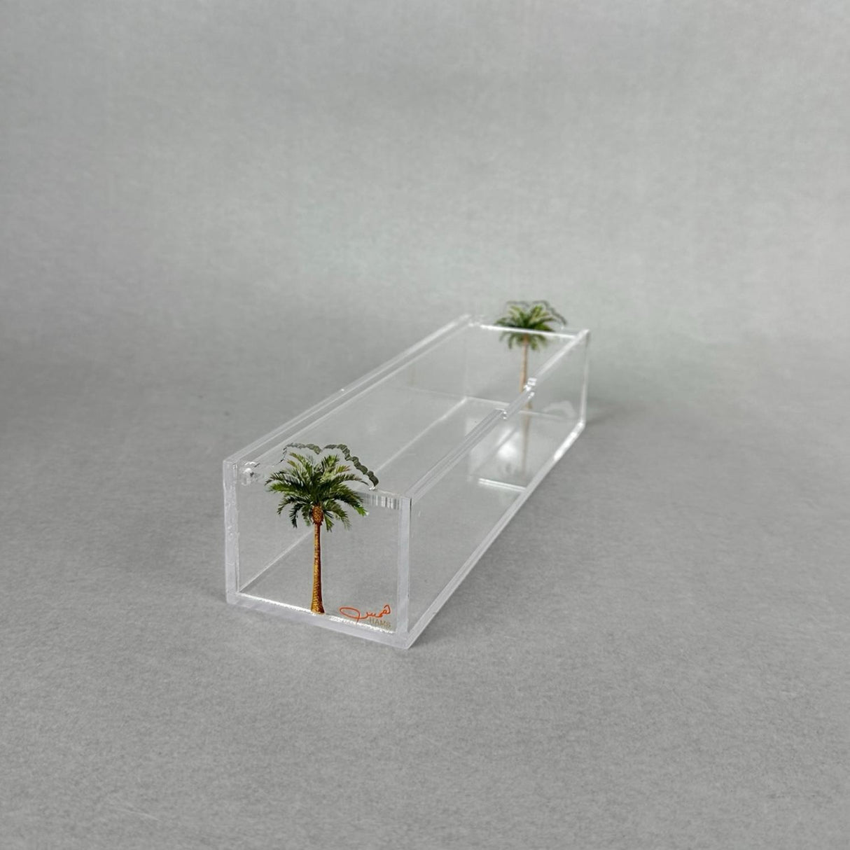 بوكس أكريليك لحفظ المعالق  و السكاكين – تصميم النخيل الفاخر