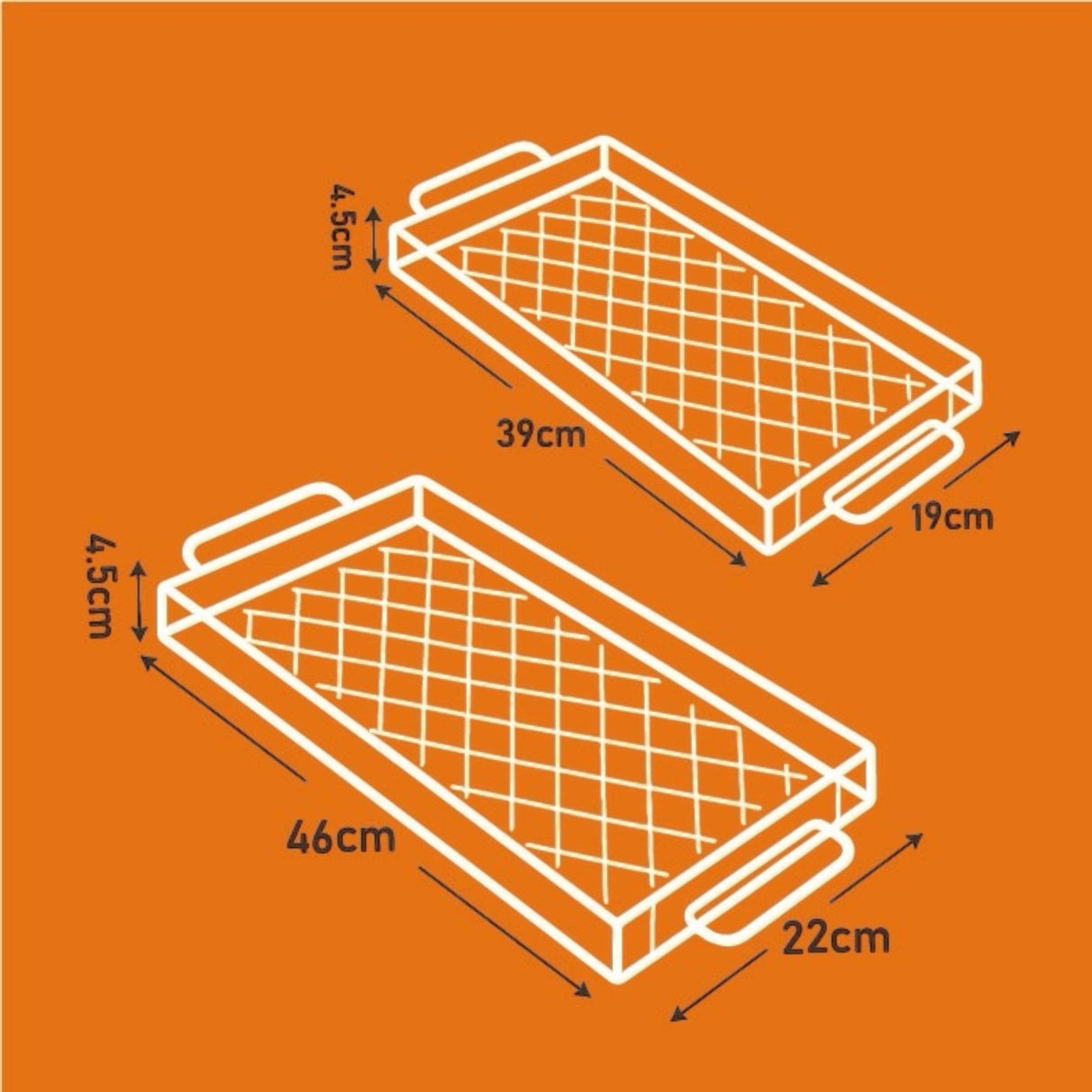 صينية أكريليك بنقشة مميزة ومقابض بيضا – حجمين