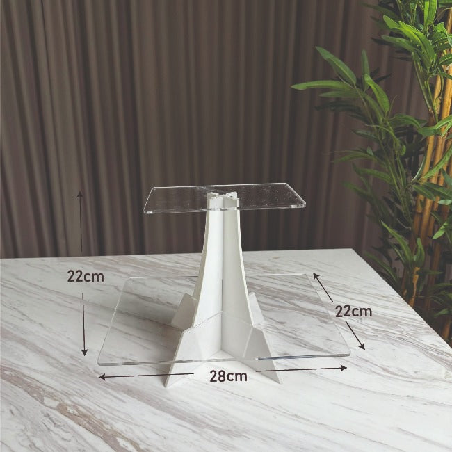 ستاند تقديم حلويات – طبقتين – تصميم مربّع – متوفر بلونين