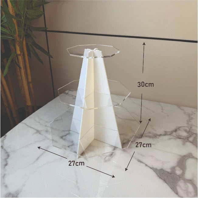 ستاند تقديم هرمي ثلاثي - شكل ثماني - بلونين