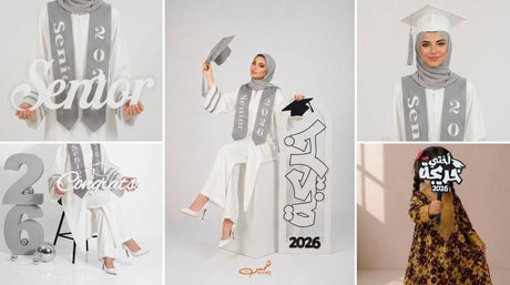 هدايا وديكورات تخرج 2026 من همس في الإمارات مع لوحات أكريليك ومسكات تخرج وستاندات تصوير