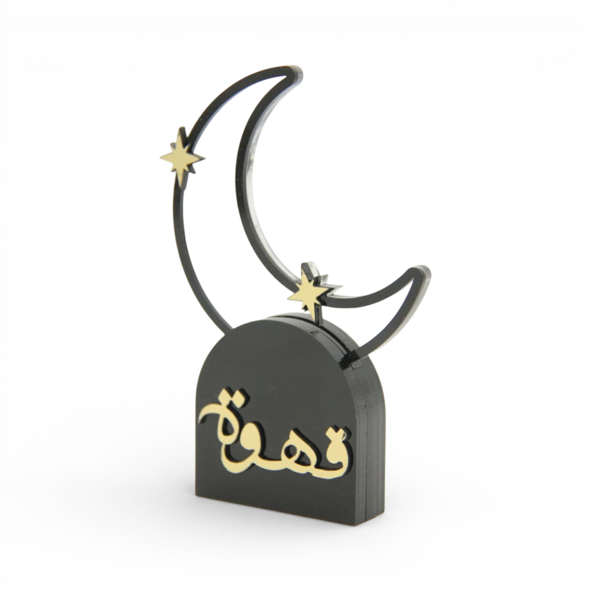 هلال مع نجوم وعبارة «قهوة»