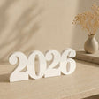 2026 white acrylic decor sign by Hams in minimal beige aesthetic setup