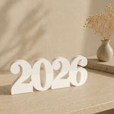 2026 white acrylic decor sign by Hams in minimal beige aesthetic setup
