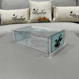 علبة مناديل "عيدكم مبارك" الأكريليك (متوفرة بلونين)