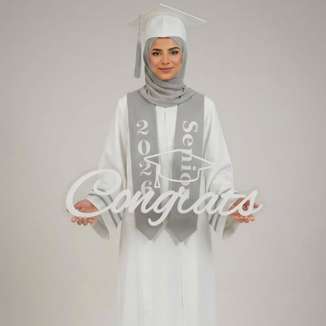 clear acrylic graduation sign with white congrats design by Hams