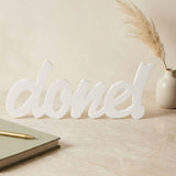 white acrylic done decor sign 33x14 cm by Hams in minimal modern setup