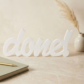 white acrylic done decor sign 33x14 cm by Hams in minimal modern setup