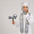 black acrylic finally graduation stick with white print by Hams