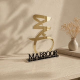 luxury clear and gold acrylic hajj mabroor stand by Hams