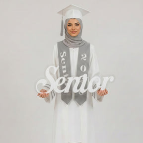 transparent acrylic senior graduation sign with white acrylic lettering by Hams